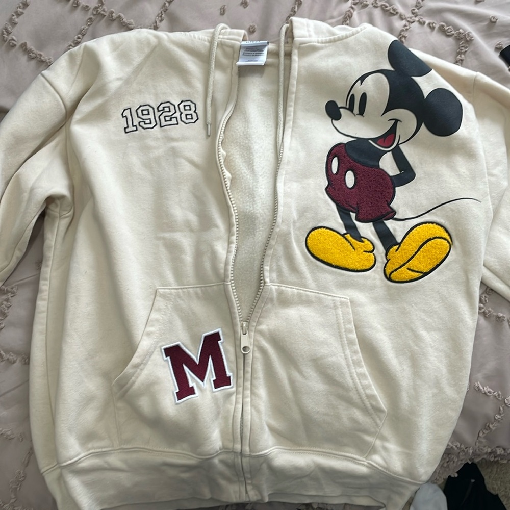 Disney, size M, color ivory , zip up sweatshirt - Picture 1 of 1
